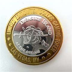 999 Fine Silver Treasure Island Las Vegas $10 Limited Ed Gaming Token